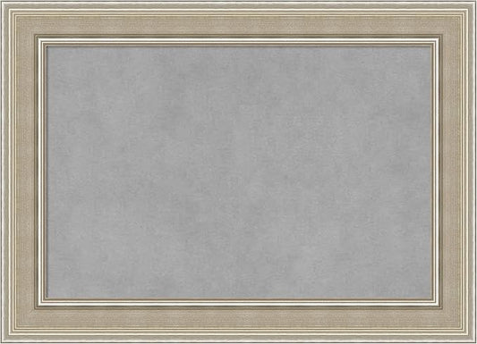 Amanti Art Silver Framed Magnetic Board 16x22 Small Vision Board for use with Magnets, 100% Metal Sheet to Display Items as Office Decor or for Home Organization in mudroom, Kitchen or Kids Room