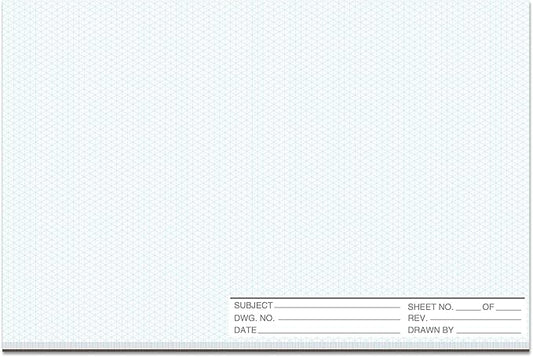 1 Pack 50 Sheets 11" x 17" Isometric Graph Paper Pad Landscape for 3D Designs Architecture Landscaping Engineering Drafting (Landscape)