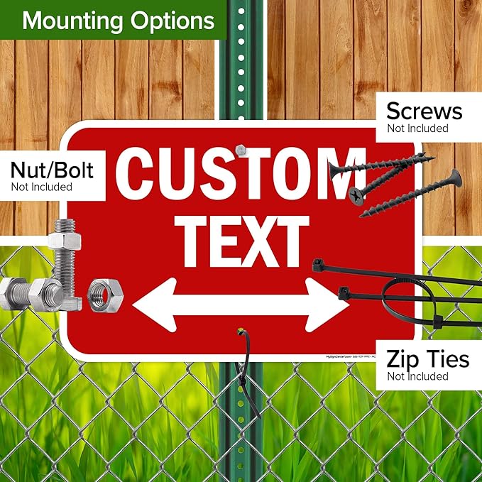 Custom Arrow,Custom Directional Sign, Two way Arrow,12x18 Inches, Rust Free .063 Aluminum, Fade Resistant, Made in USA by My Sign Center
