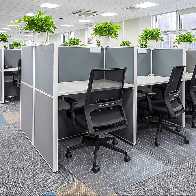 Kuyal Desk Chair Mat for Carpet, 36'' x 48'' Rectangle Transparent Mats for Chairs Good for Desks, Office and Home, Easy Glide, Protects Floors for Low and No Pile Carpeted Floors