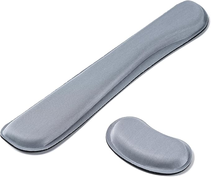 Hoewina Keyboard Wrist Rest,Ergonomic Wrist Rest,Superfine Fabric and Gel Memory Foam Wrist Pad for Computer Keyboard for Easy Typing & Pain Relief, Suitable for Office, Family, Outdoor, Gray