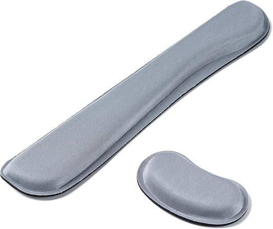 Hoewina Keyboard Wrist Rest,Ergonomic Wrist Rest,Superfine Fabric and Gel Memory Foam Wrist Pad for Computer Keyboard for Easy Typing & Pain Relief, Suitable for Office, Family, Outdoor, Gray