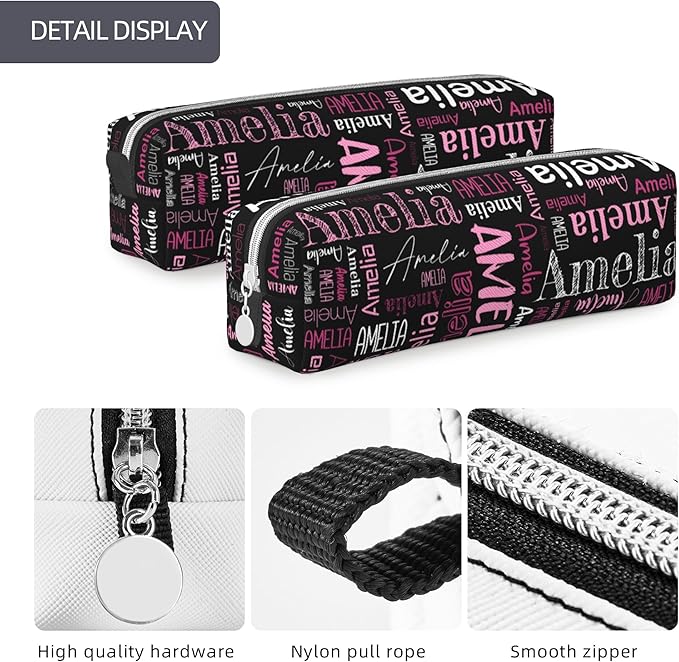 Custom Pencil Case, Customized Pencil Pouch With Zipper, Durable Personalized Pencil Bag, Stationery Desk Organizer Bags For Teens Boy Girls Kids Women