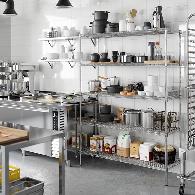 Regal Altair 18" Deep x 54" Wide x 74" Height Wire Shelving Kit | 5-Tier | NSF Commercial Storage Rack Unit