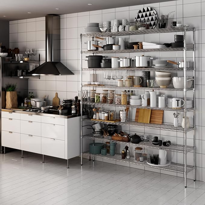 Regal Altair 14" Deep x 72" Wide x 86" Height Wire Shelving Kit | 8-Tier | NSF Commercial Storage Rack Unit