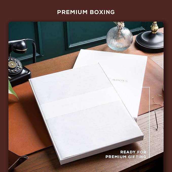 Beechmore Books A3 Sketchbook – 11.7x16.5 Premium Vegan Leather Bound Large Sketch Book Hardcover with 160 Thick 160gsm Perforated Ivory Pages, Blank Sketch Pad Gift Boxed Back Pocket Ribbon Bookmark