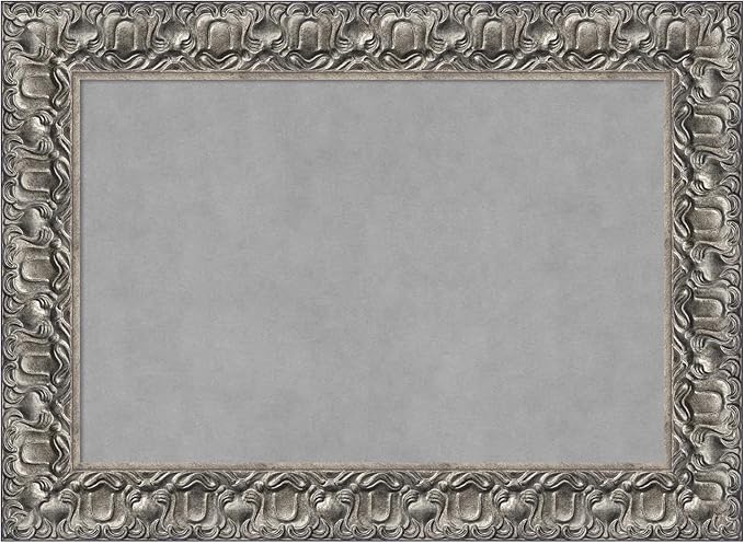 Amanti Art Silver Framed Magnetic Board 22x30 Medium Vision Board for use with Magnets, 100% Metal Sheet to Display Items as Office Decor or for Home Organization in mudroom, Kitchen or Kids Room