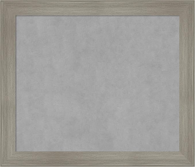 Amanti Art Grey Framed Magnetic Board 24x28 Medium Vision Board for use with Magnets, 100% Metal Sheet to Display Items as Office Decor or for Home Organization in mudroom, Kitchen or Kids Room