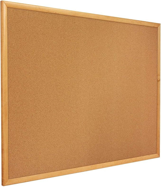 Quartet Cork Board, Bulletin Board, 4' x 6' Corkboard, Oak Finish Frame (307)