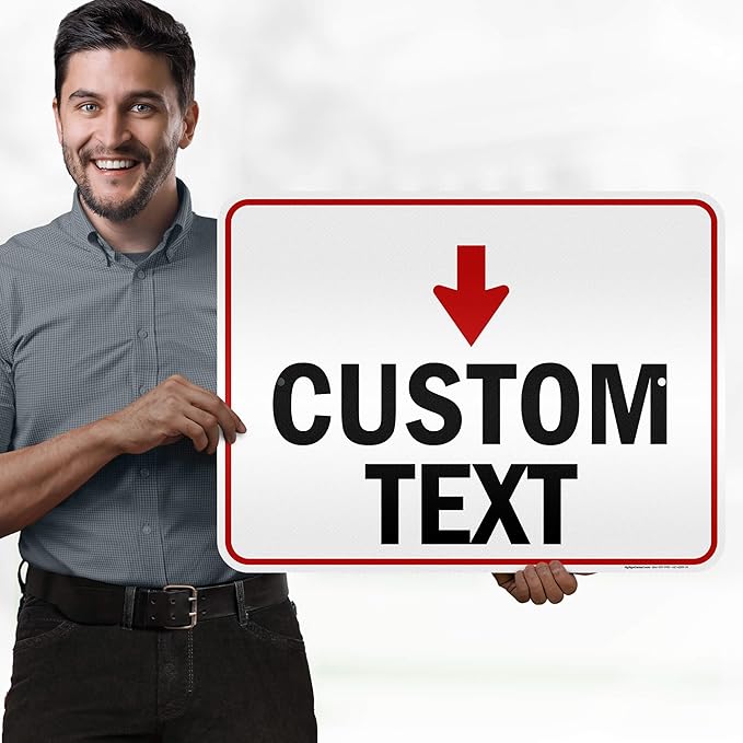 Custom Arrow,Custom Directional Sign, Down Arrow,18x24 Inches, 3M EGP Reflective, Rust Free .080 Aluminum, Fade Resistant, Made in USA by My Sign Center