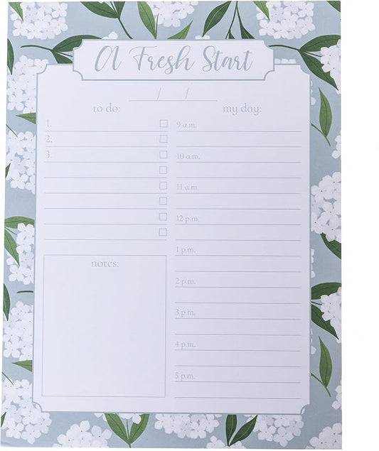 Graphique Daily To-Do List Notepad, 150 Tear-Away Sheets, Floral Task Planner, Daily Organizer with Hourly Schedule, Notes Writing Pad, 6” x 8”