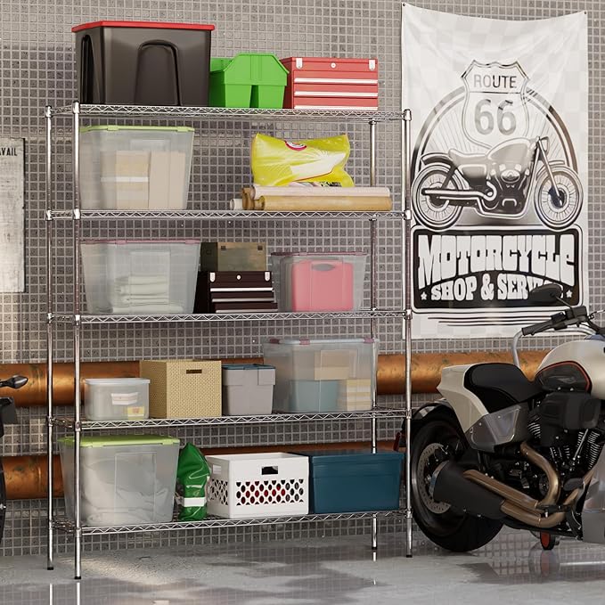 Regal Altair 14" Deep x 60" Wide x 74" Height Wire Shelving Kit | 5-Tier | NSF Commercial Storage Rack Unit