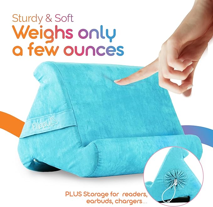 Flippy Original Tablet Pillow Stand & iPad Holder, Gift for Book Lovers & Readers, Multi-Angle Stand with Storage for Lap, Desk & Bed, Compatible with Kindle, Fire, iPad & Samsung, I Wanna Go to Miami