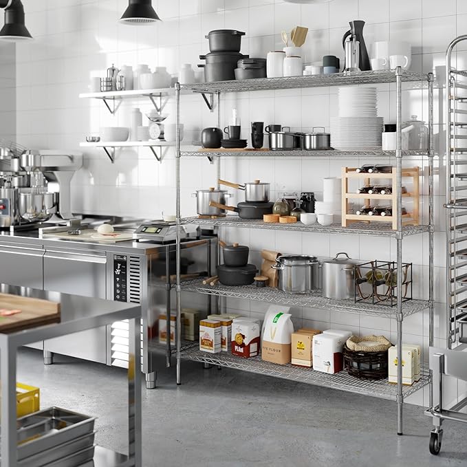 Regal Altair 18" Deep x 60" Wide x 74" Height Wire Shelving Kit | 5-Tier | NSF Commercial Storage Rack Unit
