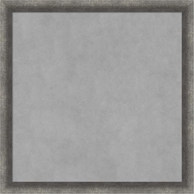 Amanti Art Grey Framed Magnetic Board 22x22 Medium Vision Board for use with Magnets, 100% Metal Sheet to Display Items as Office Decor or for Home Organization in mudroom, Kitchen or Kids Room
