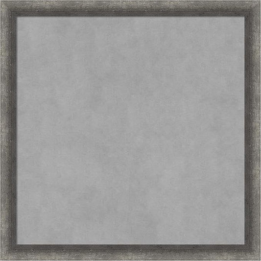 Amanti Art Grey Framed Magnetic Board 22x22 Medium Vision Board for use with Magnets, 100% Metal Sheet to Display Items as Office Decor or for Home Organization in mudroom, Kitchen or Kids Room