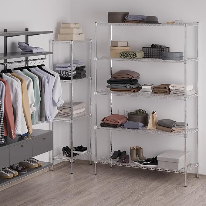 Regal Altair 21" Deep x 54" Wide x 86" Height Wire Shelving Kit | 5-Tier | NSF Commercial Storage Rack Unit