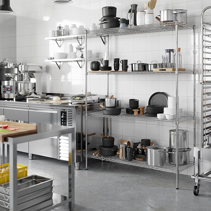 Regal Altair 21" Deep x 54" Wide x 74" Height Wire Shelving Kit | 4-Tier | NSF Commercial Storage Rack Unit