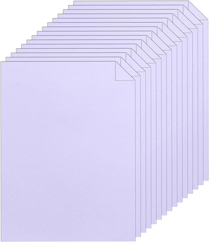 Silunkia 120 Sheets Light Purple Cardstock 8.5 x 11 Certificate Paper, 92lb Heavyweight Card stock Lavender Paper for DIY Card Making, Greeting Cards, Wedding Invitations, Party