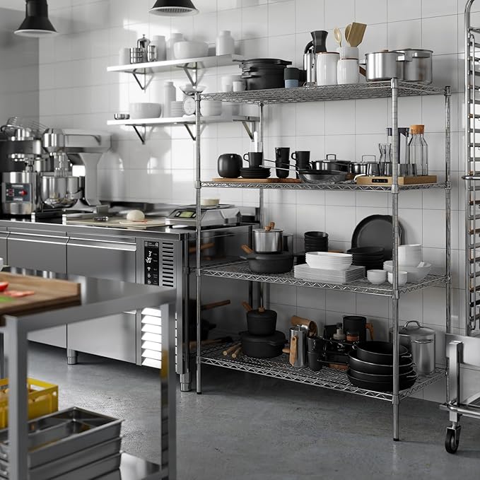 Regal Altair 24" Deep x 48" Wide x 64" Height Wire Shelving Kit | 4-Tier | NSF Commercial Storage Rack Unit