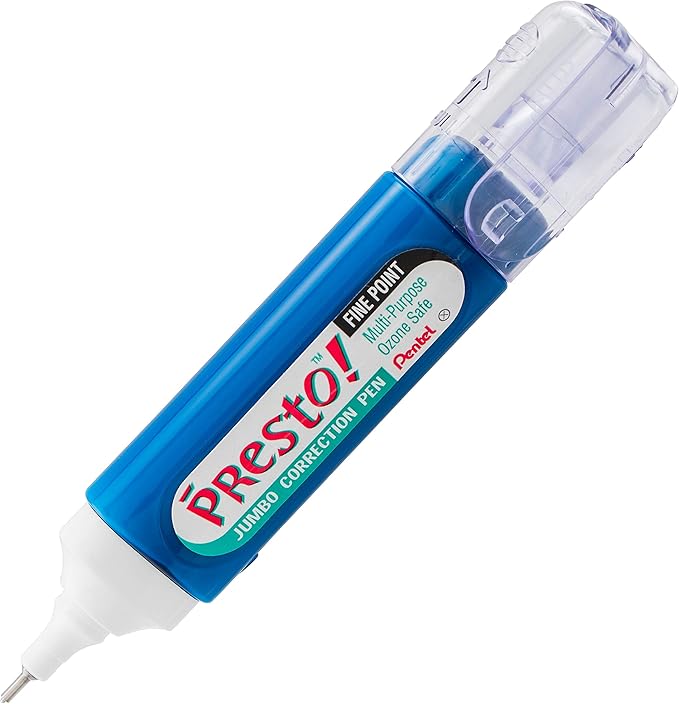 Pentel Presto Jumbo Correction Pen Fine Point, Metal Tip, 2-Packs (ZL31WBP2)