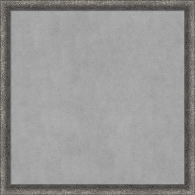 Amanti Art Grey Framed Magnetic Board 26x26 Medium Vision Board for use with Magnets, 100% Metal Sheet to Display Items as Office Decor or for Home Organization in mudroom, Kitchen or Kids Room