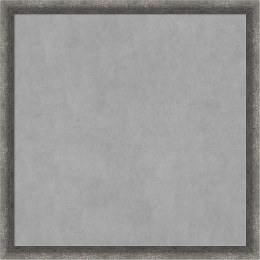 Amanti Art Grey Framed Magnetic Board 26x26 Medium Vision Board for use with Magnets, 100% Metal Sheet to Display Items as Office Decor or for Home Organization in mudroom, Kitchen or Kids Room