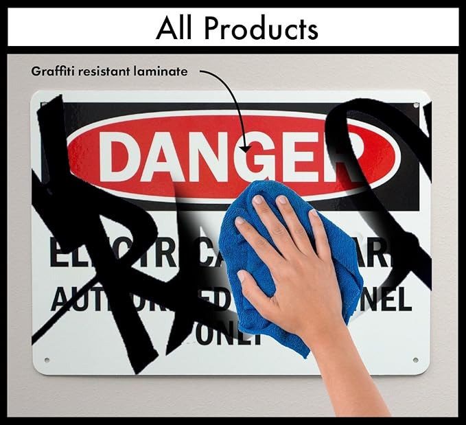 SmartSign-S-9392-AL-14 Warning - Audio & Video Surveillance On Duty At All Times Bilingual Sign By | 10" x 14" Aluminum - Black/Red on White