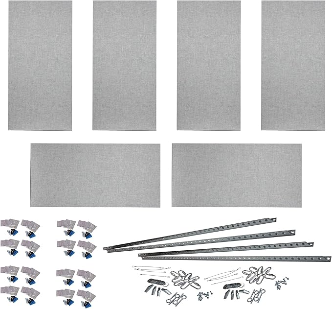 ATS Acoustics Home Office Residential Acoustic Treatment Room Kit Sound Absorbing Acoustic Panel 6 Pack for 50-100 Sq Ft (Merle Grey)