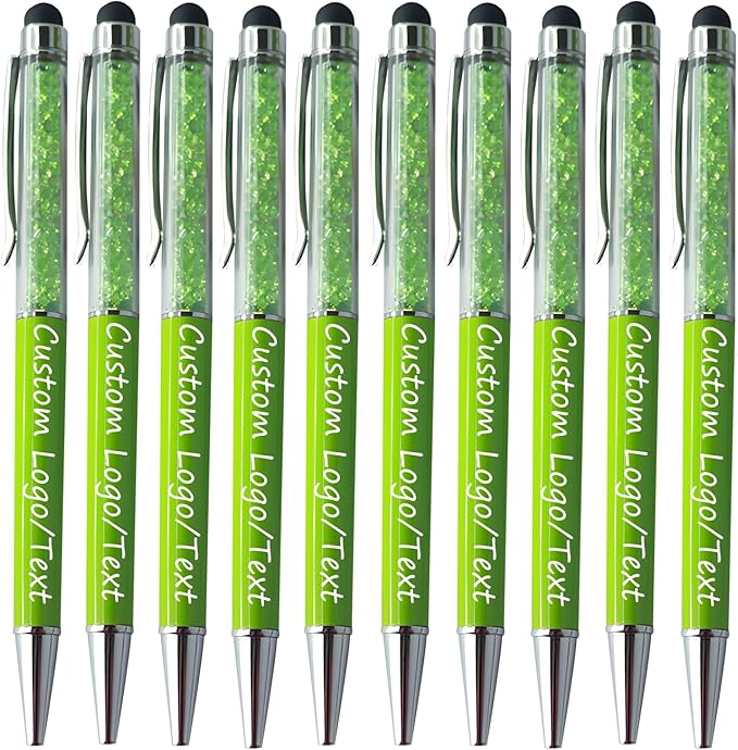 Yucold Customized Pens with Name/Logo - Touch Screen Stylus Ballpoint Pen, Perfect for Weddings, Business & Personalized Gifts (Grass green,150)