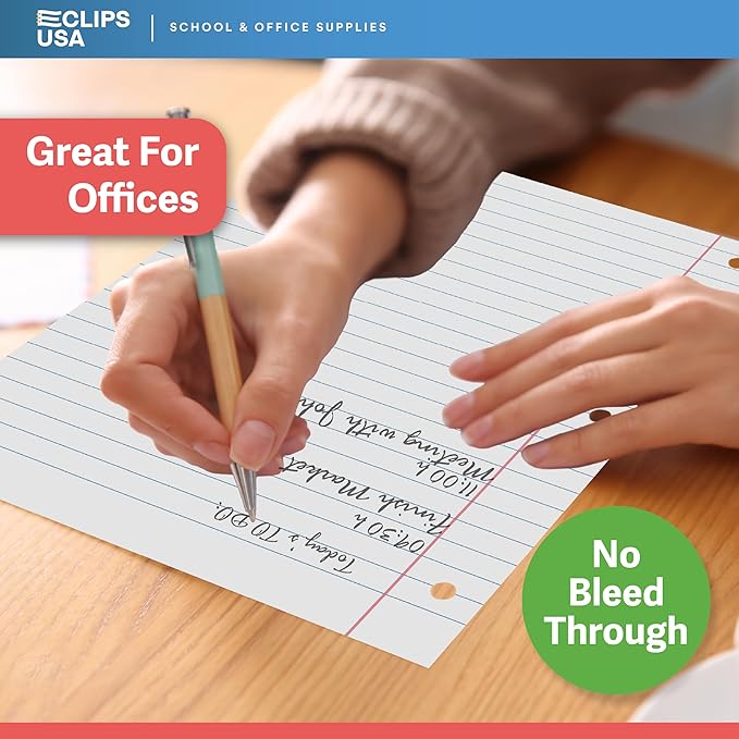 Loose Leaf Paper College Ruled Notebook Paper College Ruled Lined Writing Filler Paper 10.5” x 8” 5400 Sheets 150 Sheets Per Pack 60 gsm (36 Pack)