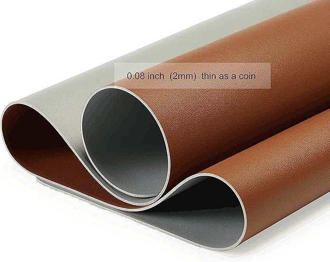 SUJAYU Dual Sided PU Leather Desk Pad, Mouse Pad, Office Desk Mat, Non-Slip Laptop Desk Pad, Waterproof Desk Writing Pad for Office and Home (31.5" x 15.7", Brown+Silver)