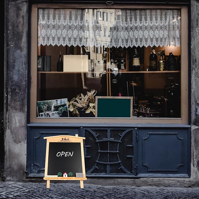 ADOCARN Wooden Tabletop Chalkboard Small Blackboard Reusable Desktop Message Board for Coffee Shop and Playroom