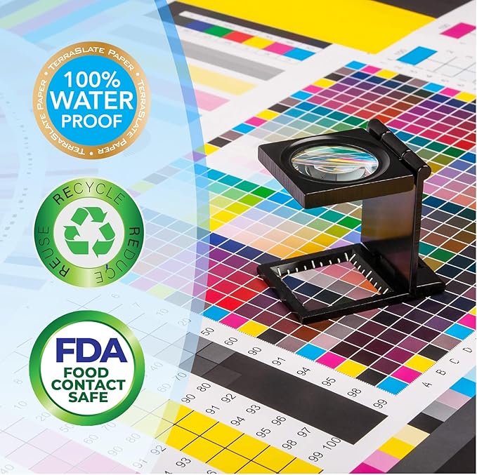 Terraslate Waterproof Paper - Hydronote 54lb Multipurpose Copy Paper 8.5” x 11”, Bulk White Paper, 2000 Sheets Inkjet Printer and Laser Printer Paper Compatible - Weather/Rain Proof, Durable