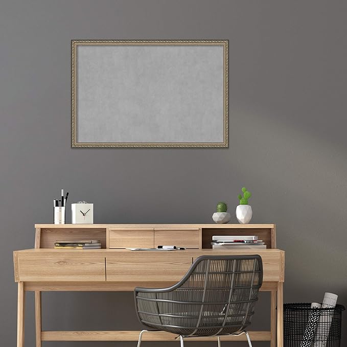 Amanti Art Silver Framed Magnetic Board 26x38 Large Vision Board for use with Magnets, 100% Metal Sheet to Display Items as Office Decor or for Home Organization in mudroom, Kitchen or Kids Room