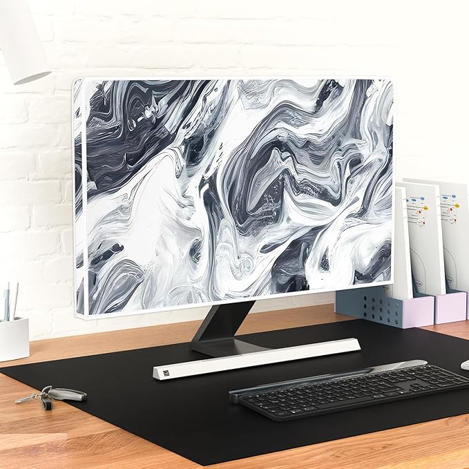 Baocicco Abstract Gray Marble Waterproof 55 Inch Television Cover Anti-Static Dustproof Protective Television Covers for TV Screen Abstract Modern TV Dust Cover for Home LED LCD OLED TVs