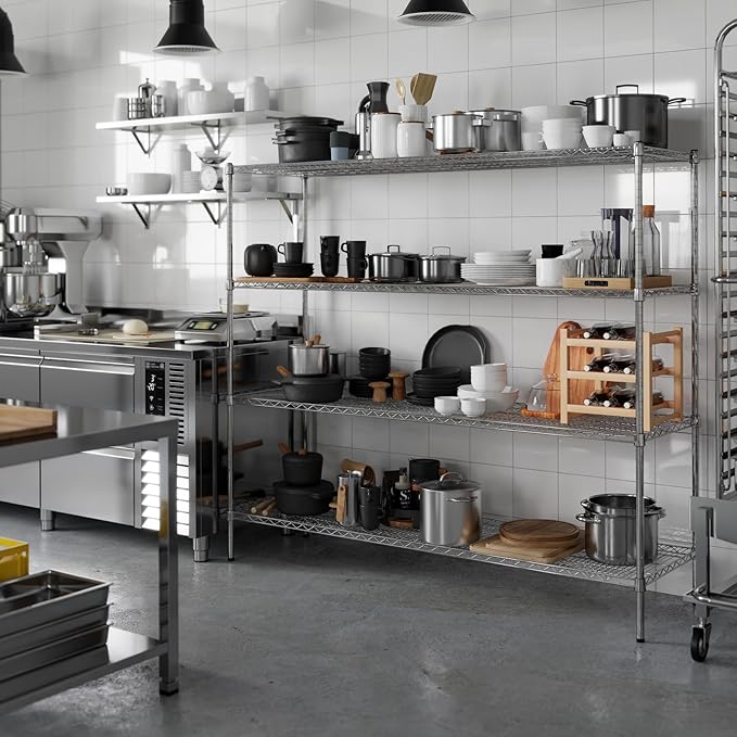 Regal Altair 21" Deep x 72" Wide x 64" Height Wire Shelving Kit | 4-Tier | NSF Commercial Storage Rack Unit