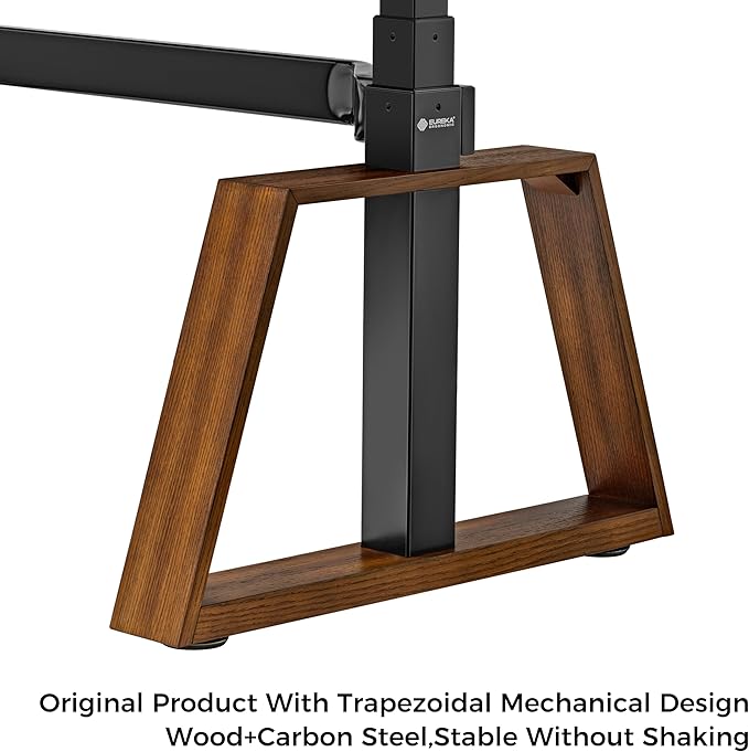 EUREKA ERGONOMIC Standing Desk, 63 inch Executive Desk with Drawers,Modern Trapezoidal Leg Luxury Home Office Computer Desk w Monitor Stand,Red Oak