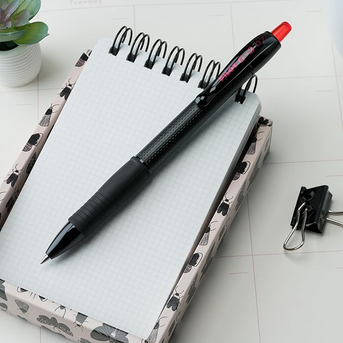 PILOT G2 Edge Red Premium Gel Roller Pens, 0.7 mm Fine Point Pens, Sensory Writing Experience, 8ct Box - Ideal for School, Journaling & Office Writing