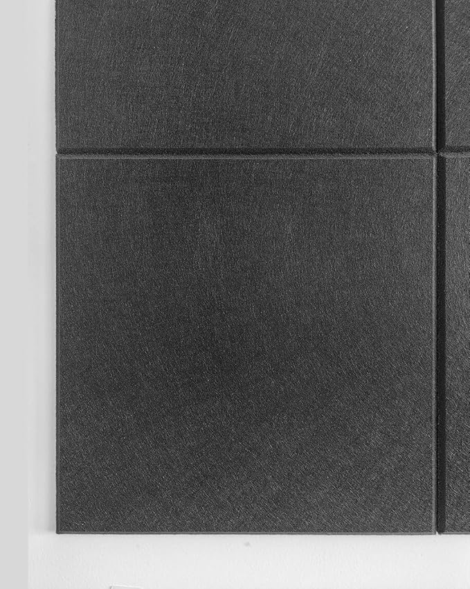 DECORITA Black Cork Board Alternative 47"x35" | Felt Wall Tiles (12-Pack) | Aesthetic Felt Bulletin Board for Office, Home & Classroom | Large Cork Boards for Walls Pinboard Dartboard Wall Protector