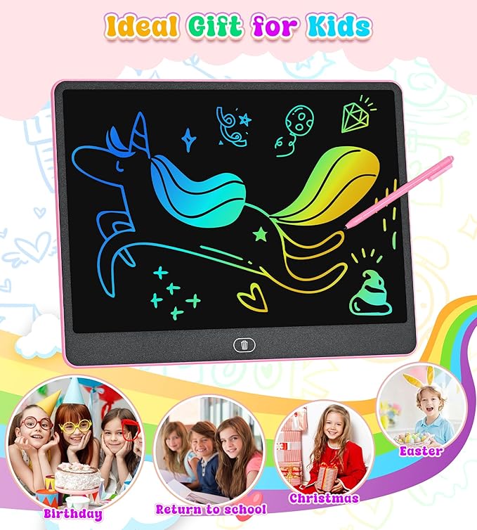 LCD Writing Tablet for Kids, 16 Inch Colorful Doodle Board Drawing Tablets, Toddler Educational Learning Toys for 3 4 5 6 7 8 Year Old Boys Girls Birthday Christmas Gift