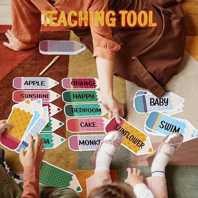 80PCS Back to School Name Tags for Classroom - Glue Point Pencil Blank Labels for Desk Cubbies Locker Storage Bin Bulletin Board Decorations,for Kindergarten Preschool 1st 2nd 3rd Grade Supplies