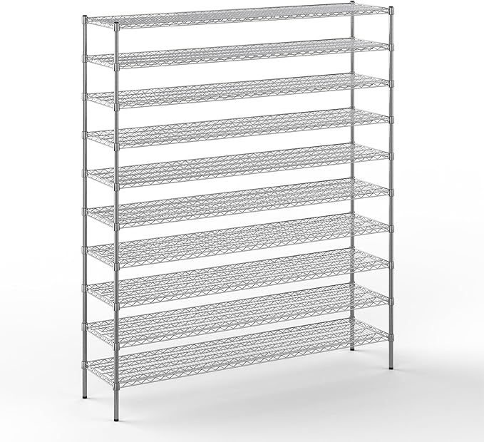 Regal Altair 18" Deep x 72" Wide x 86" Height Wire Shelving Kit | 10-Tier | NSF Commercial Storage Rack Unit