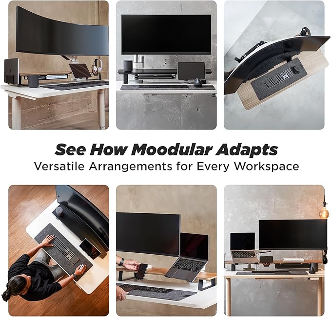 ULTRARM Moodular Add-ons Headphone Stand [Accessory Only - Requires Moodular Wooden Monitor Stand Slide Rails for Use] Black MSA-HS