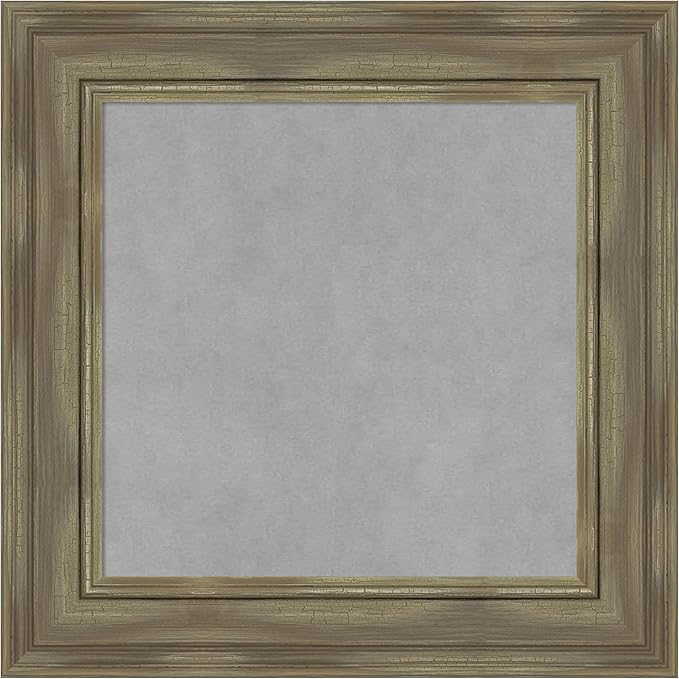 Amanti Art Grey Framed Magnetic Board 22x22 Small Vision Board for use with Magnets, 100% Metal Sheet to Display Items as Office Decor or for Home Organization in mudroom, Kitchen or Kids Room