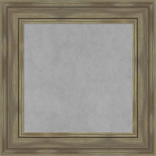 Amanti Art Grey Framed Magnetic Board 22x22 Small Vision Board for use with Magnets, 100% Metal Sheet to Display Items as Office Decor or for Home Organization in mudroom, Kitchen or Kids Room