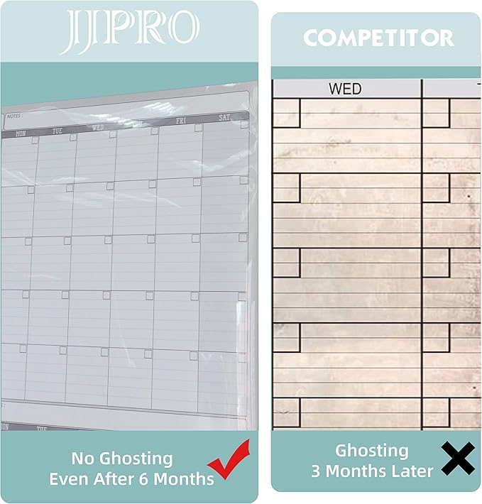 Large Dry Erase Wall Calendar - 60“ x 38" Undated Blank 6 Month Calendar - Giant Whiteboard 6 Month Poster - Premium Laminated Undated Planner for Classroom, Office, Project & Family Schedule