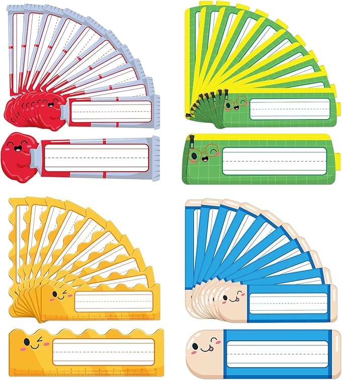 PETCEE Desk Name Plates for Classroom - 36Pcs Personalized Student Desk Name Tags Stickers for Kids Self Adhesive Names Labels for Kindergarten Preschool Elementary Back to School Teach Supplies