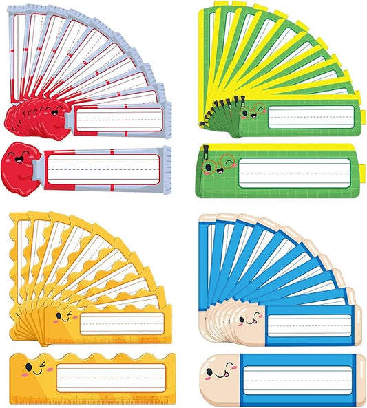 PETCEE Desk Name Plates for Classroom - 36Pcs Personalized Student Desk Name Tags Stickers for Kids Self Adhesive Names Labels for Kindergarten Preschool Elementary Back to School Teach Supplies