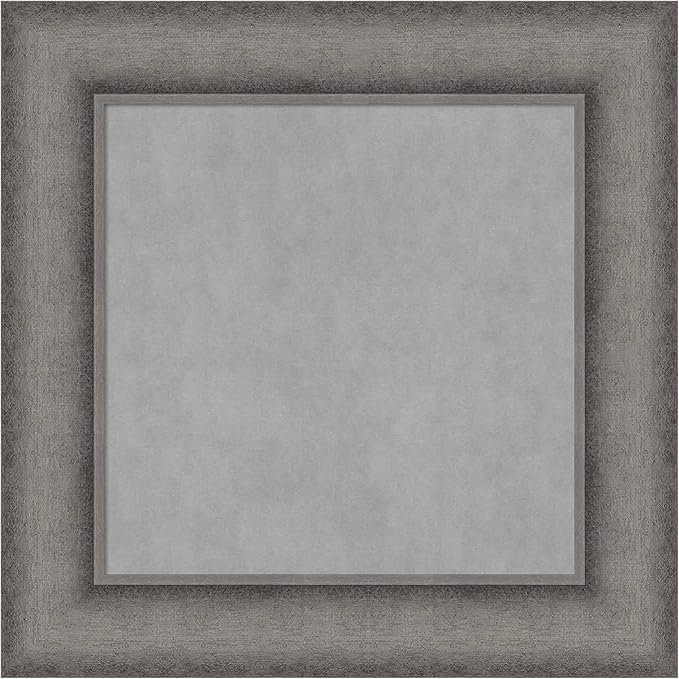 Amanti Art Grey Framed Magnetic Board 16x16 X-Small Vision Board for use with Magnets, 100% Metal Sheet to Display Items as Office Decor or for Home Organization in mudroom, Kitchen or Kids Room